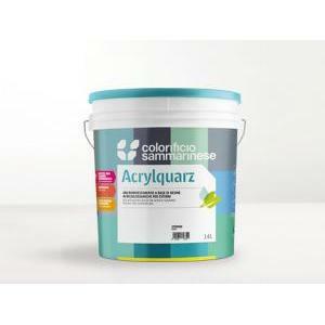 Acrylquarz bianco 5 lt pittura a base di resine acrilsilossaniche molto resistente agli agenti atmosferici ed agli alcali