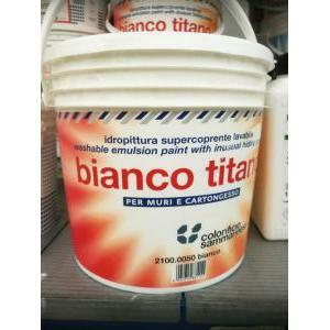 Bianco titano 5 litri pittura lavabile opaca supercoprente